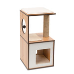 Voir l’image dans la galerie, Catit Vesper - Arbre à Chat - Meuble V-Box en Bois de Noyer, Petit (37 x 37 x 72.5 cm)