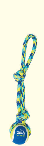 Voir l’image dans la galerie, Fitness Zeus - Corde Nouée avec Balle de Tennis 43.2 cm - Jouet à Tirer pour Chiens