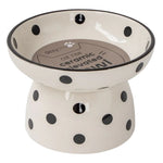 Voir l’image dans la galerie, *DEXYPAWS Chat Bol Surélevé 8.7oz Blanc/Pois Noirs