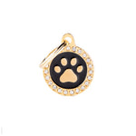 Voir l’image dans la galerie, My Family - Glam Patte Encerclé Doré & Noir - Médaille d'Identité pour Chiens