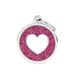 Voir l’image dans la galerie, My Family - Brillance Coeur Encerclé Rose - Médaille d'Identité pour Chiens