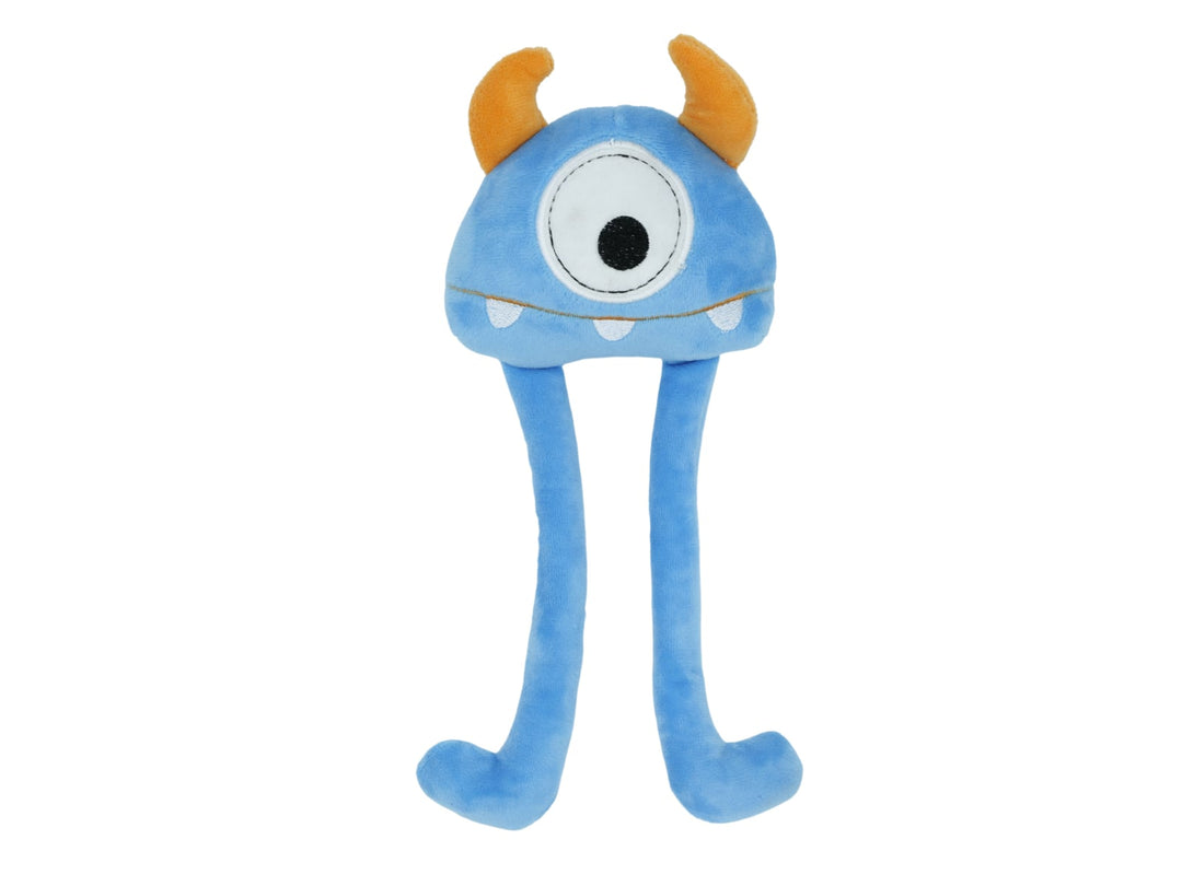 BüD'z - Jouet Monstre "Crado" Bleu en Peluche pour Chiens, 28 cm