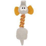 BüD'z - Jouet Éléphant Gris Poussière en Peluche avec Corde pour Chiens, 47.5 cm