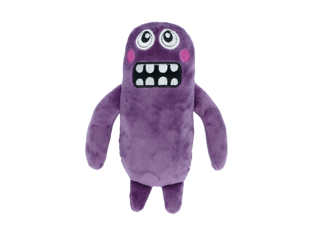 BüD'z - Jouet Monstre "Croque-Tête" Mauve en Peluche pour Chiens, 20 cm