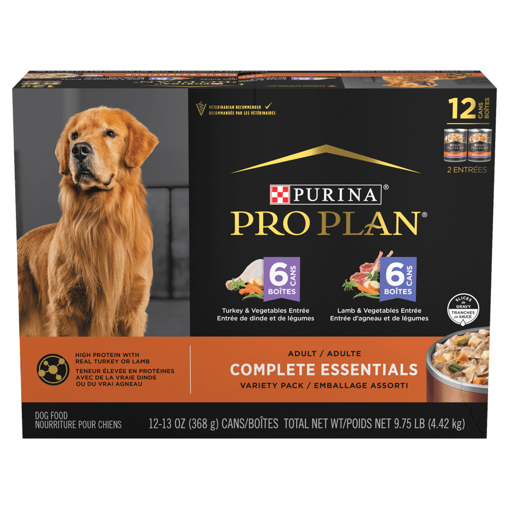 Purina Pro Plan Complete Essentials - Emballage Assorti Dinde (6) et Agneau (6), Tranches en Sauce - Nourriture Humide pour Chiens