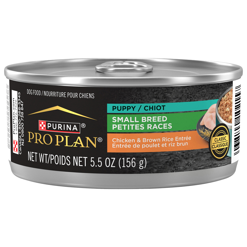 Purina Pro Plan - Entrée de Poulet et Riz Brun Classique - Nourriture Humide pour Chiots de Petites Races