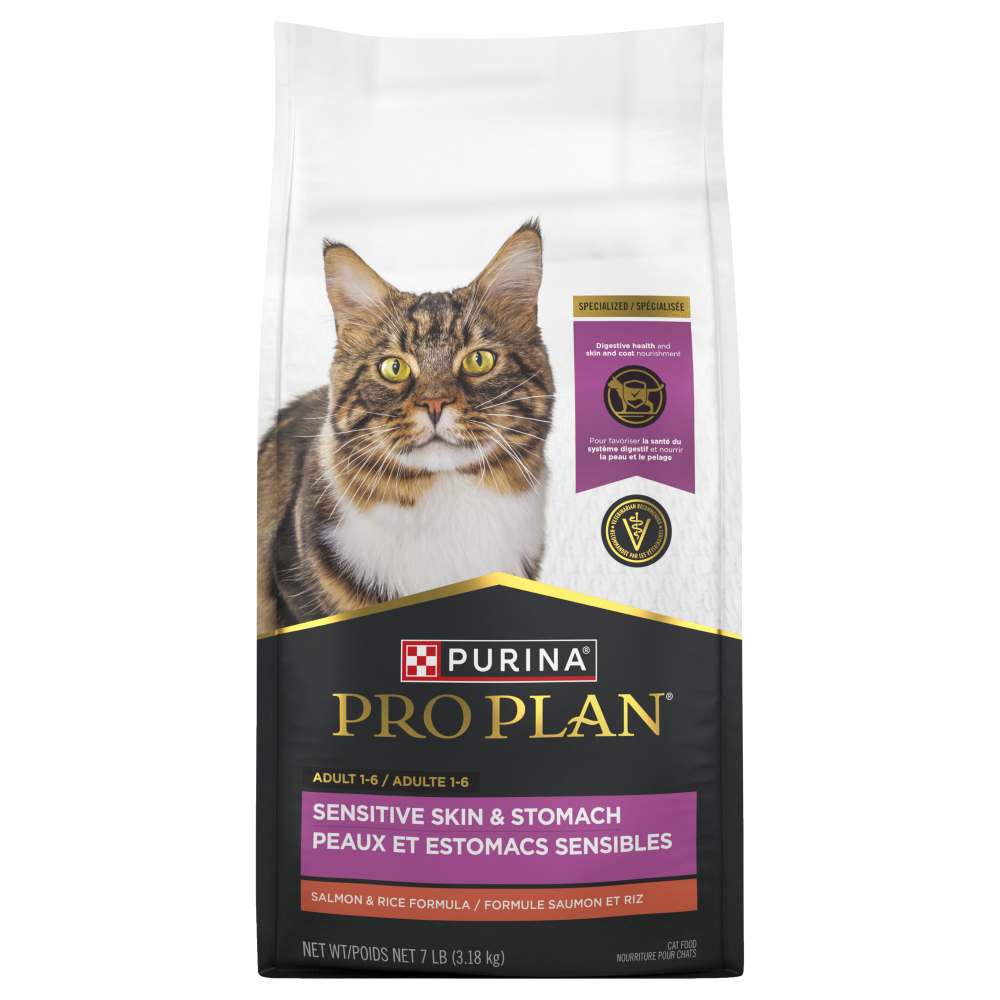 Pro Plan - Peaux et Estomacs Sensibles, Saumon et Riz - Nourriture Sèche pour Chats Adultes