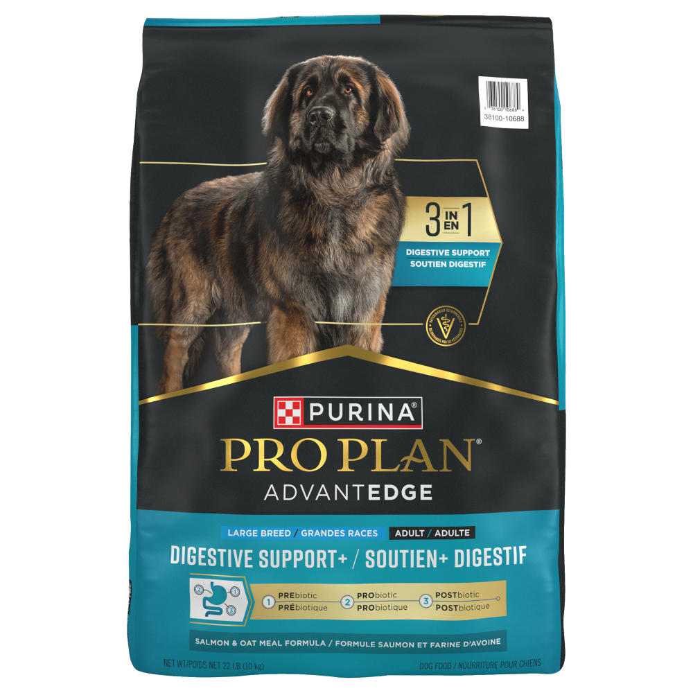 Purina Pro Plan AdvantEdge - Support Digestive+ Saumon et Avoine - Nourriture Sèche pour Chiens de Grandes Races
