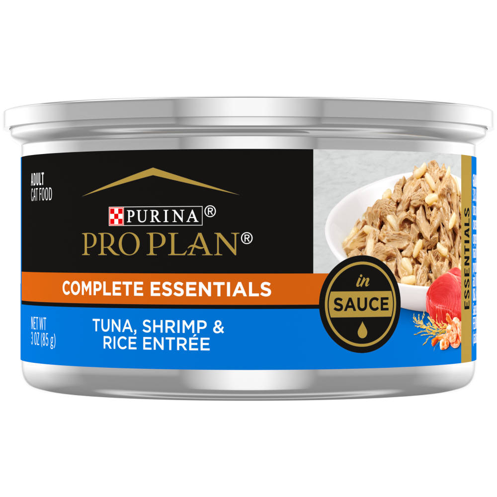 Purina Pro Plan Complete Essentials - Chat Adulte Thon, Crevettes et Riz en Sauce - Nourriture Humide pour Chats