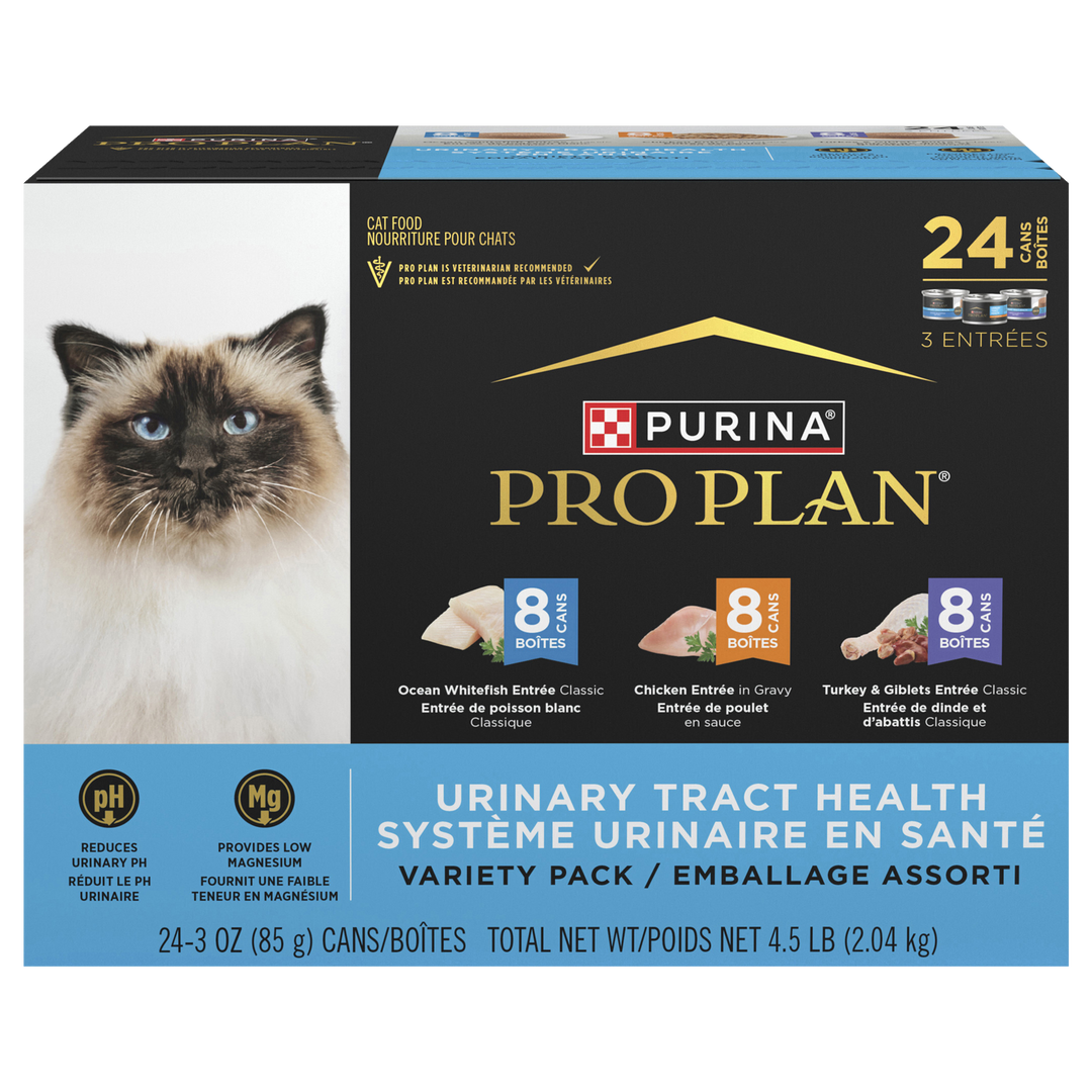 Purina Pro Plan Classique - Assortiment pour Système Urinaire en Santé (Poisson Blanc / Poulet / Dinde et Giblets) - Nourriture Humide pour Chats