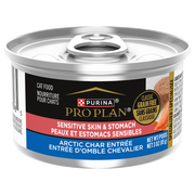 Purina Pro Plan Classique - Peaux et Estomacs Sensibles - Entrée d'Omble Chevalier - Nourriture Humide Sans Grains pour Chats
