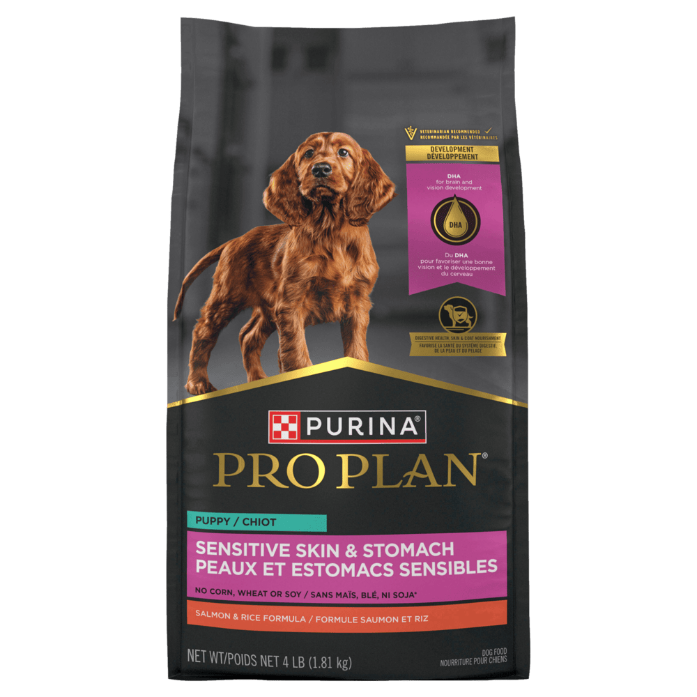 Purina Pro Plan - Peau et Estomac Sensible, Saumon et Riz - Nourriture Sèche pour Chiots