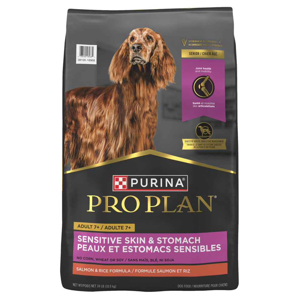 Purina Pro Plan - Peau et Estomac Sensible, Saumon et Riz - Nourriture Sèche pour Chiens Adultes 7+ Ans