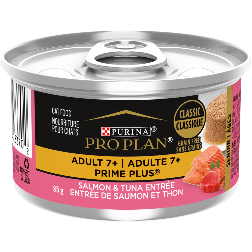 Purina Pro Plan Classique - Prime Plus - Entrée de Saumon et Thon - Nourriture Humide Sans Grains pour Chats Adultes 7+ Ans