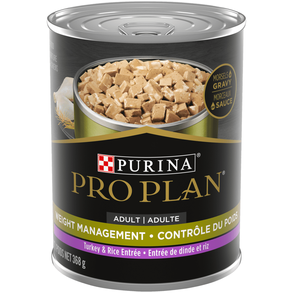 Purina Pro Plan - Gestion du Poids, Dinde et Riz en Sauce - Nourriture Humide pour Chiens Adultes 1-6 Ans