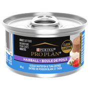 Purina Pro Plan Classique - Boule de Poils - Entrée de Poisson Blanc et Thon - Nourriture Humide pour Chats Adultes