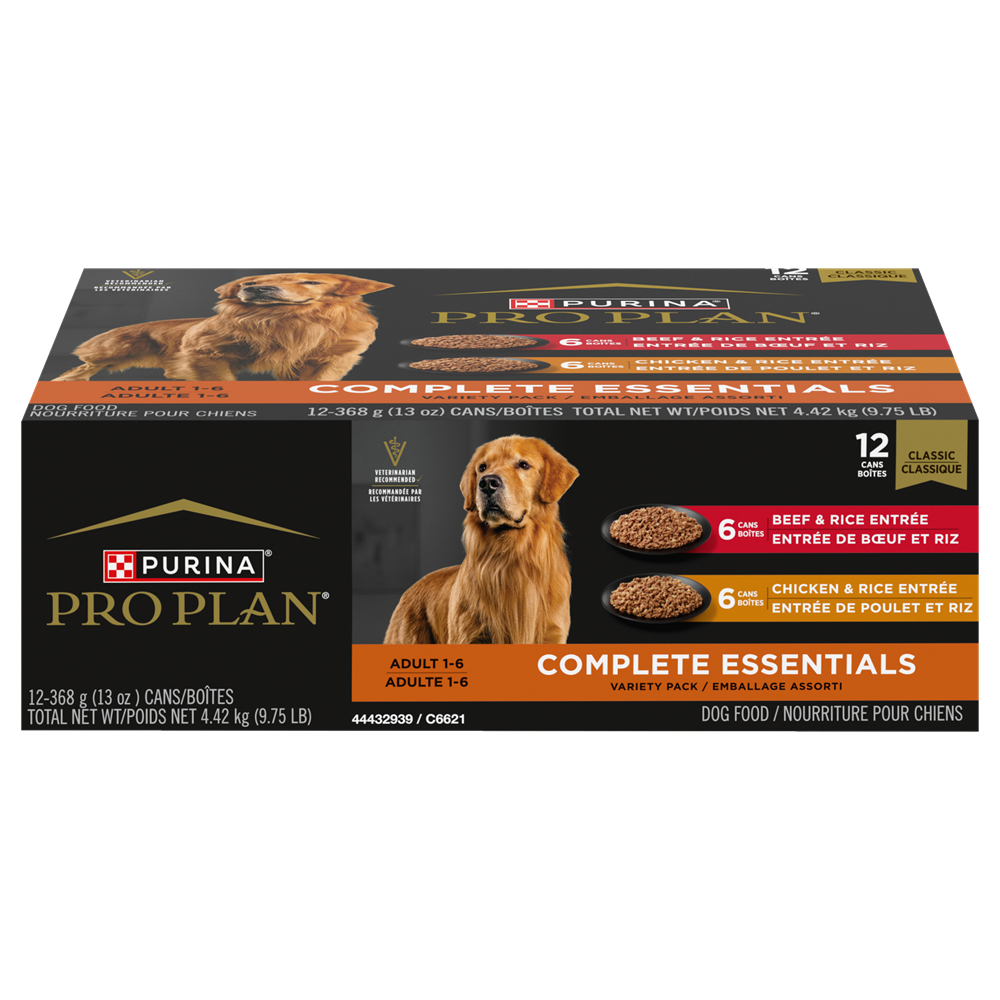 Purina Pro Plan Complete Essentials - Emballage Assorti Poulet (6) et Boeuf (6) - Nourriture Humide pour Chiens Adultes
