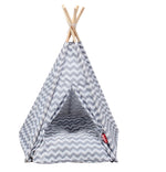 Voir l’image dans la galerie, BUD'Z Tente Style Tipi à Chevrons Gris &amp; Blanc