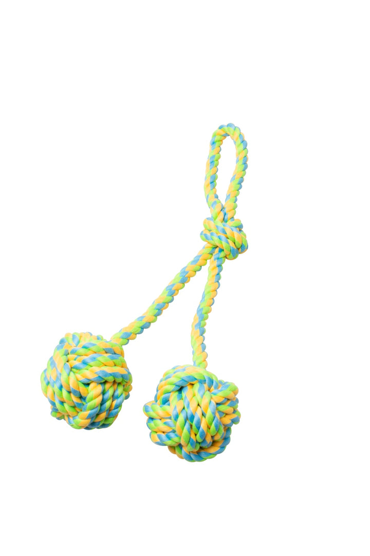 BüD'z - Jouet de Corde avec Double Pomme De Touline et Boucle pour Chiens, 40 cm