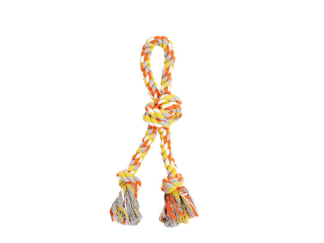 BüD'z - Jouet de Corde Double à 3 Noeuds pour Chiens, 28.75 cm
