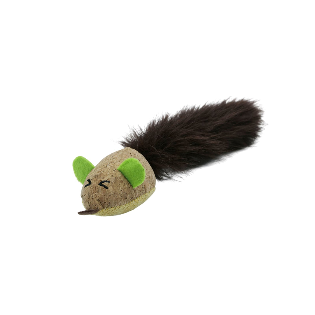 BüD'z - Jouet Souris à Queue Soyeuse avec Tube D'Herbe à Chat, 25.5cm