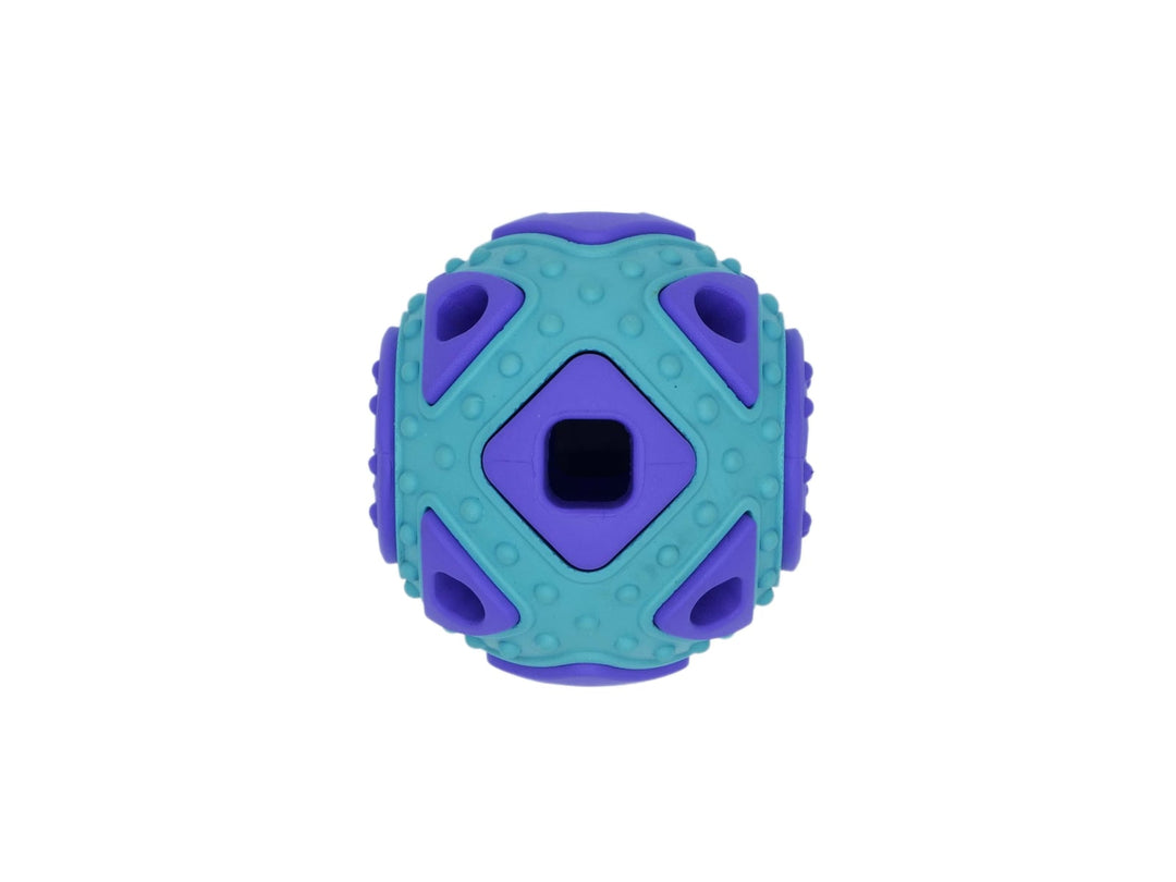 BüD'z - Astro Motif Carré avec Cachette à Gâteries 6.4 cm - Jouet Interactif en Caoutchouc pour Chiens