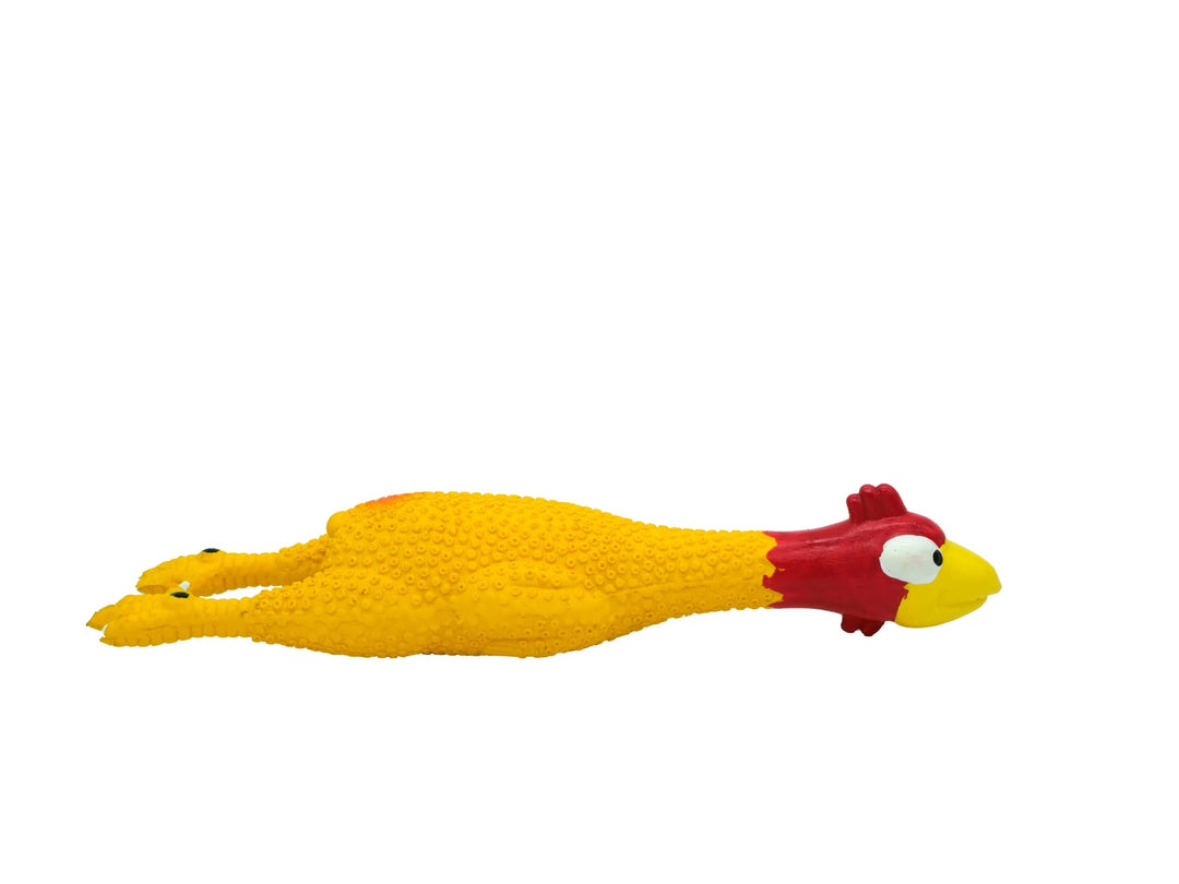 BüD'z - Jouet Poulet Jaune en Latex avec Couineur pour Chiens