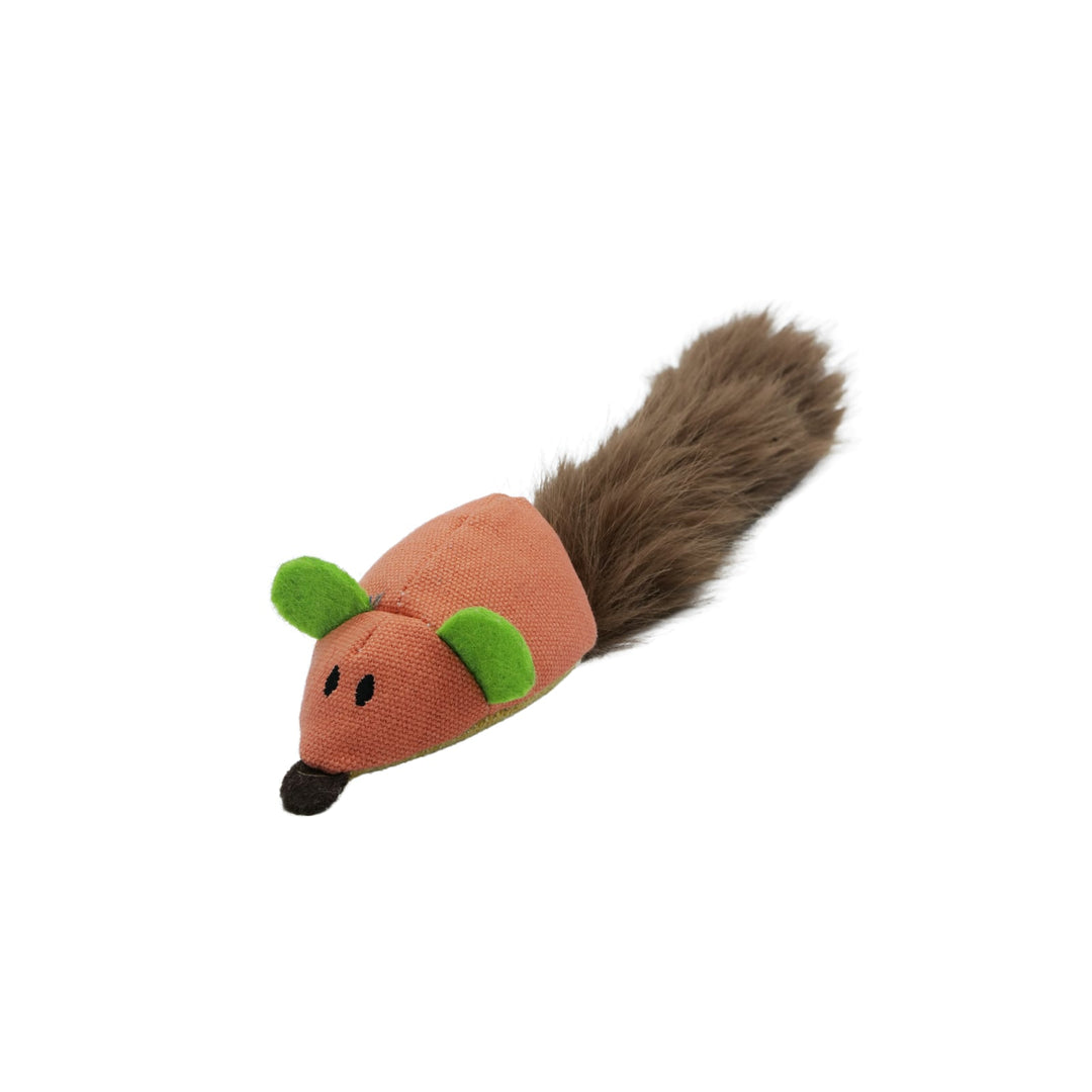 BüD'z - Jouet Souris à Queue Soyeuse avec Tube D'Herbe à Chat, 25.5cm