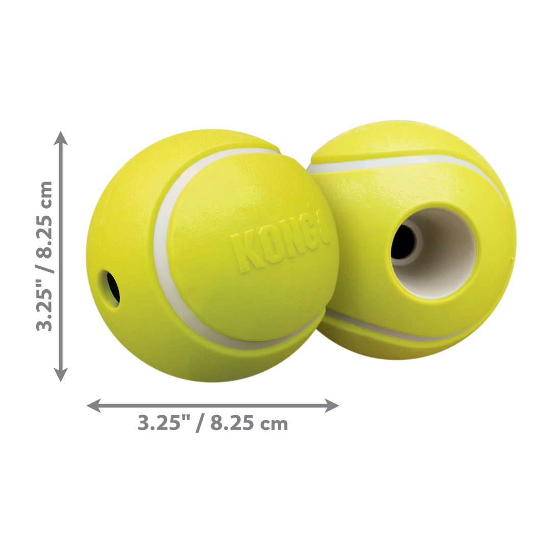 Kong Balle de Tennis Jaune - Jouet et Distributeur de Friandises pour Chiens