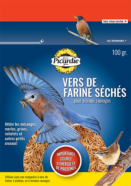 PICARDIE Vers De Farine 300g pour Oiseaux Sauvages