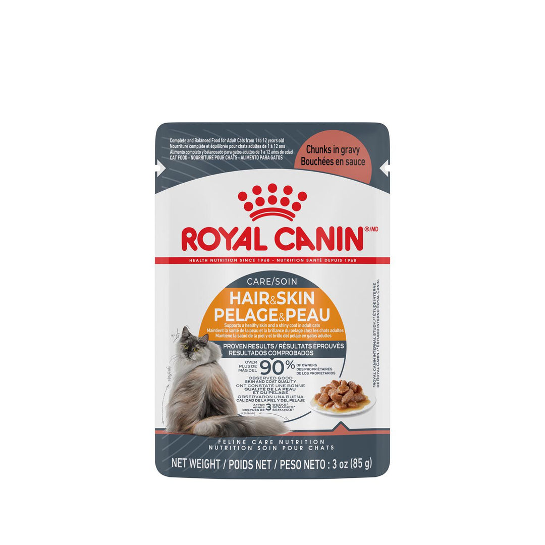 Royal Canin - Chat Soin Pelage et Peau Bouchées en Sauce - Nourriture Humide pour Chats en Pochette