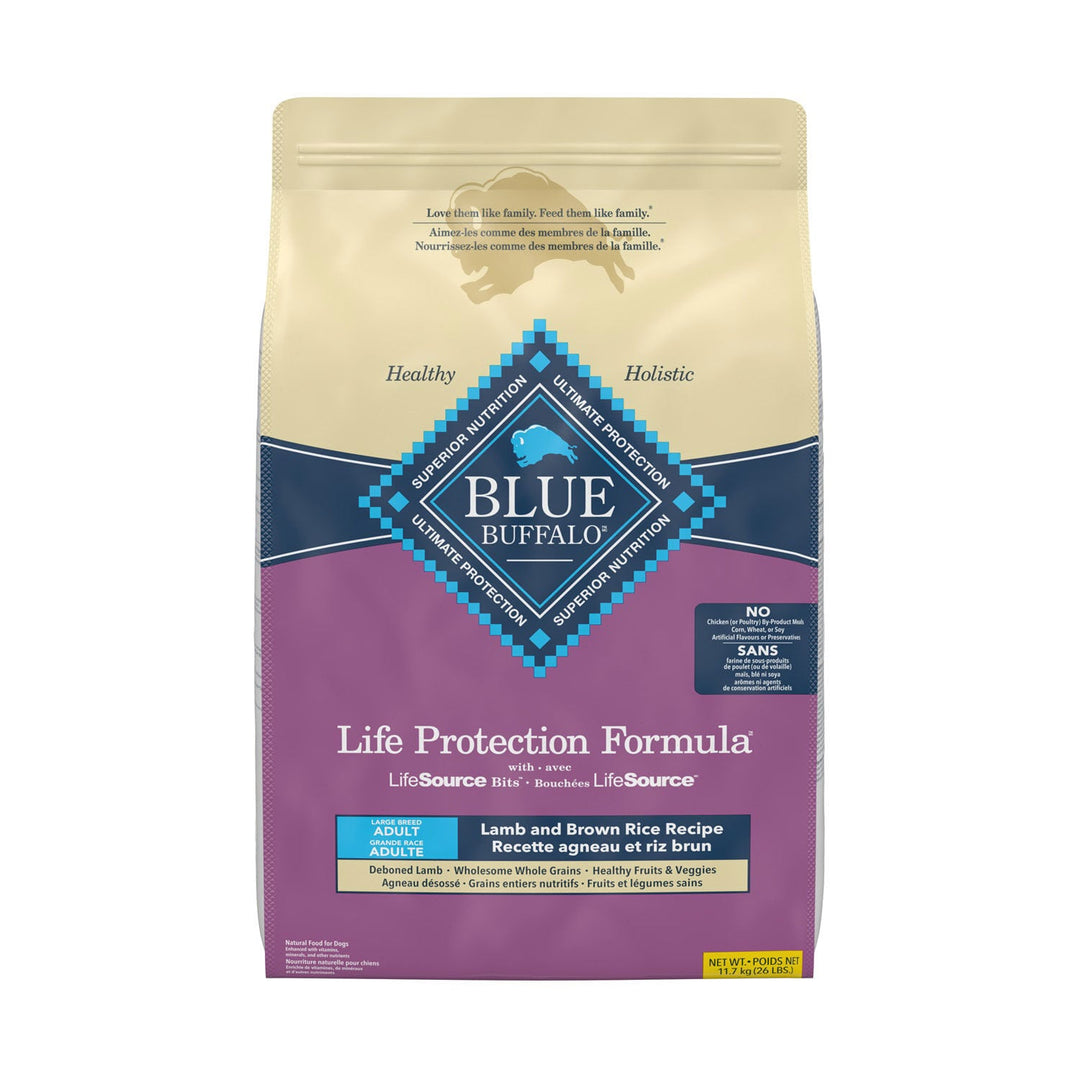 Blue Life Protection - Agneau et Riz Brun - Nourriture Sèche avec Bouchées LifeSource pour Chiens de Grandes Races