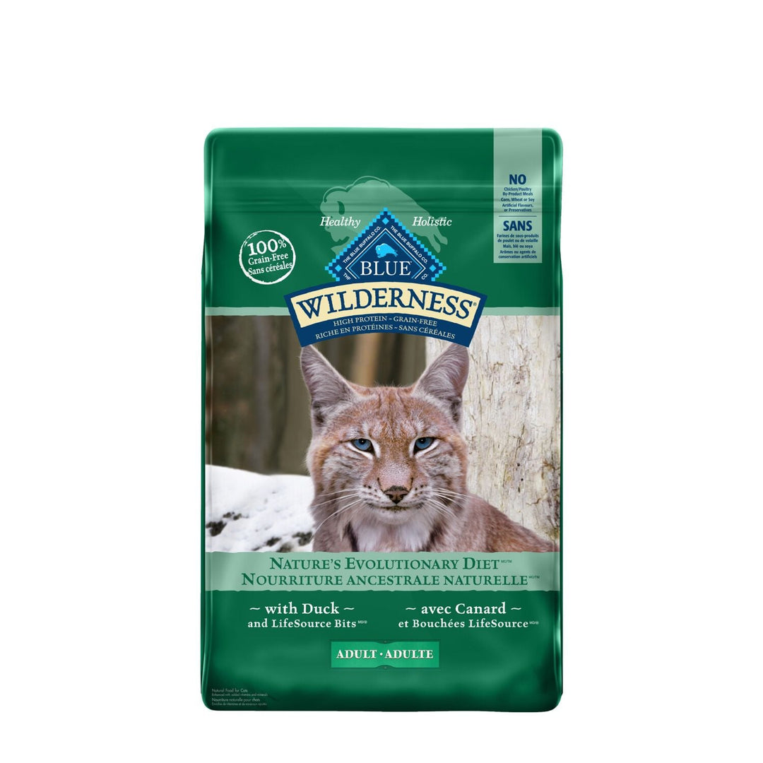 Blue Wilderness - Canard et Bouchées LifeSource - Nourriture Sèche Sans Grains pour Chats Adultes