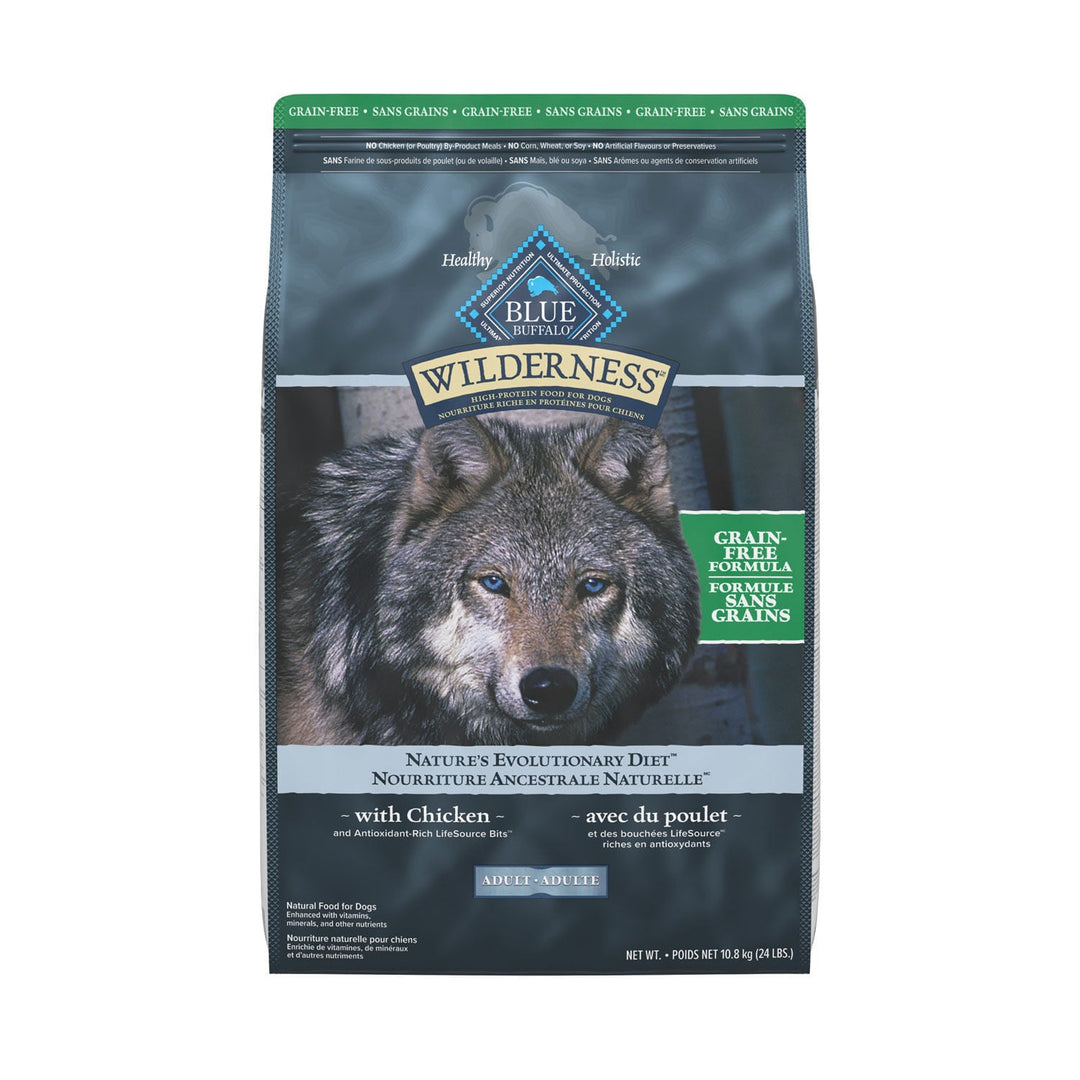Blue Wilderness - Poulet - Nourriture Sèche Sans Grains avec Bouchées LifeSource pour Chiens Adultes