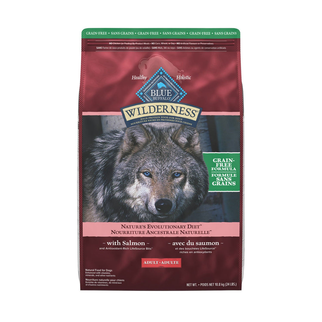 Blue Wilderness - Saumon - Nourriture Sèche Sans Grains avec Bouchées LifeSource pour Chiens Adultes