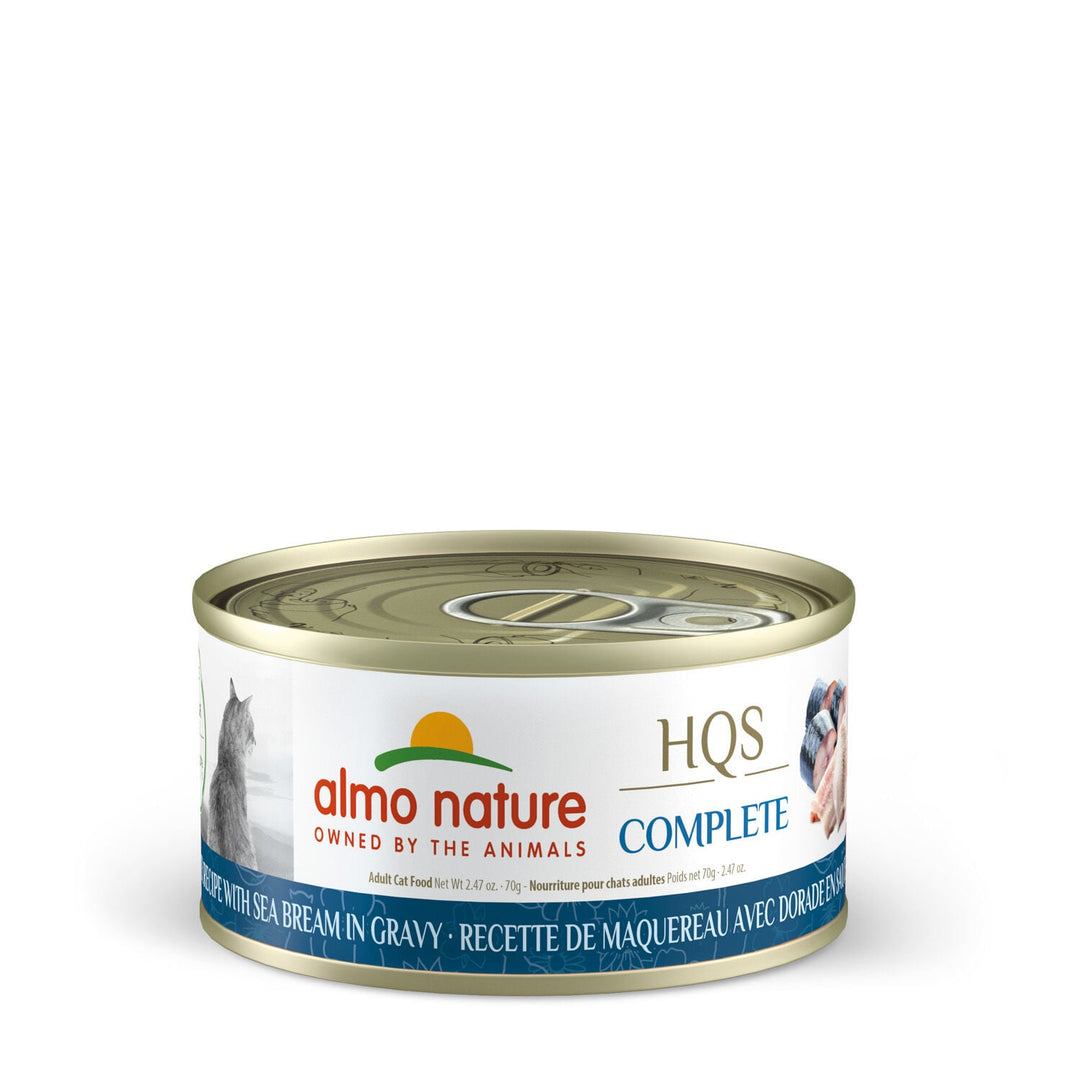 Almo Nature HQS Complete - Chat Maquereau et Daurade en Sauce - Nourriture Humide pour Chats