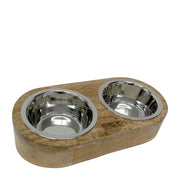 CLOE CLUZO Chat Bol Double Ergonomique Bois de Manguier