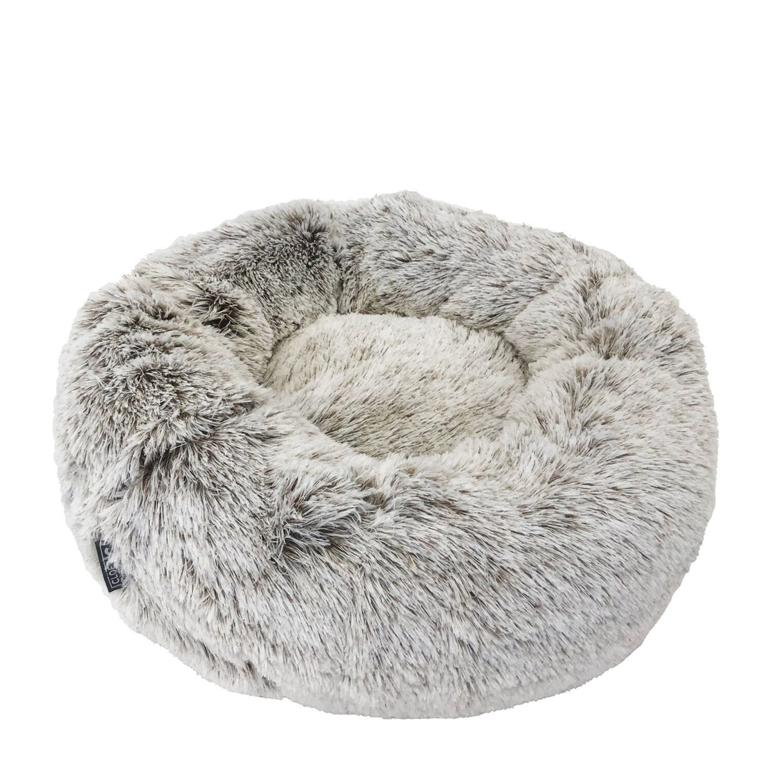 CLOE CLUZO Lit De Luxe Rond en Peluche 28" Beige/Brun