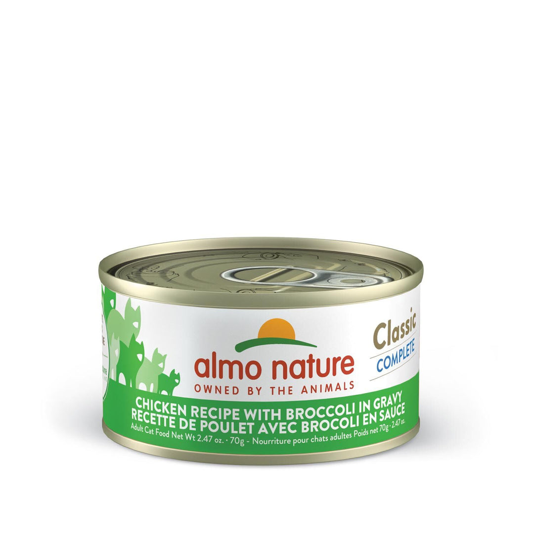 Almo Nature Classic Complete - Chat Poulet avec Brocoli en Sauce - Nourriture Humide pour Chats