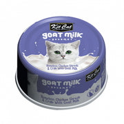 Kit Cat Gourmet - Chat Poulet et Crabe avec Lait de Chèvre - Nourriture Humide Sans Grains pour Chats