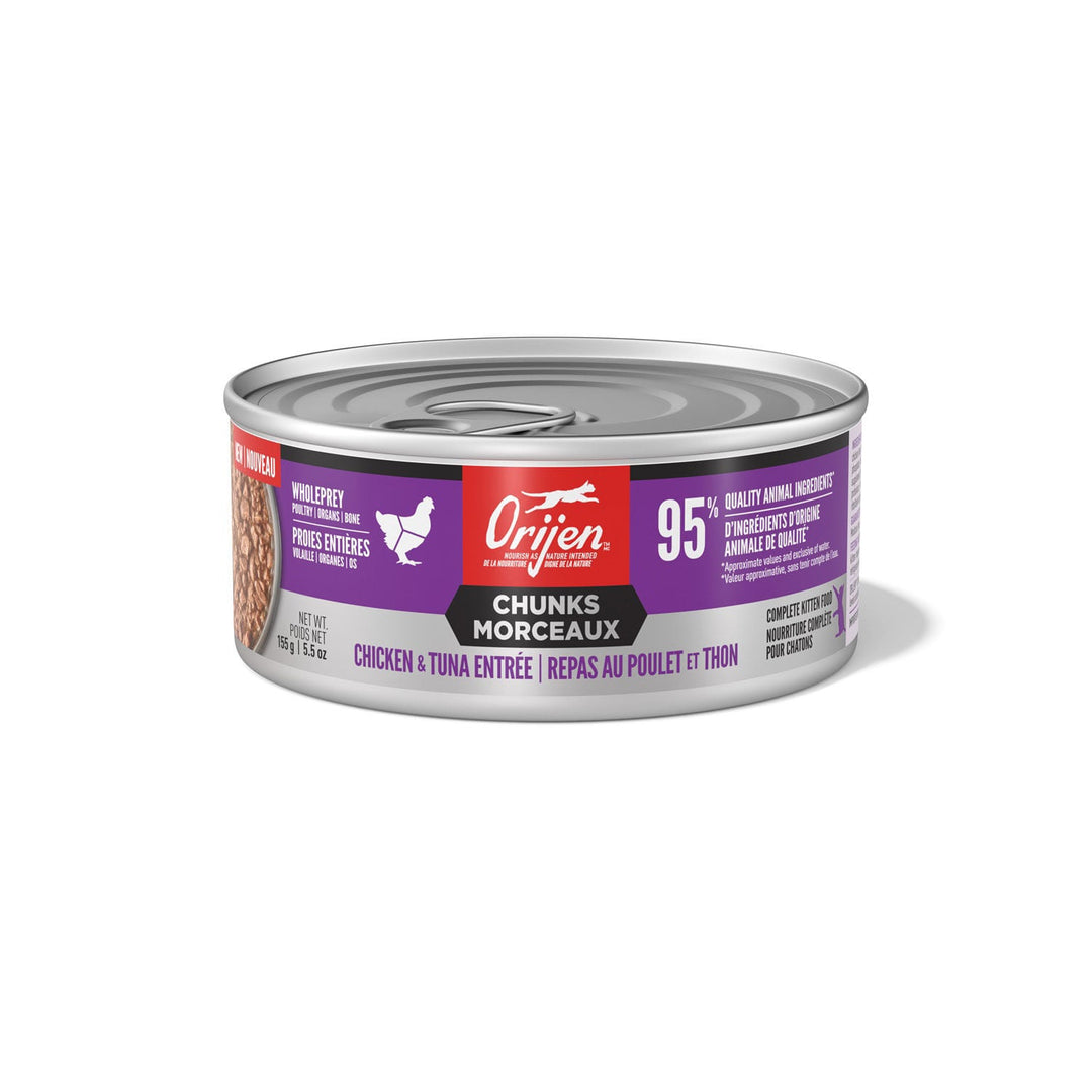 Orijen Morceaux et Éffilochés - Chaton Poulet et Thon - Nourriture Humide Sans Grains pour Chats