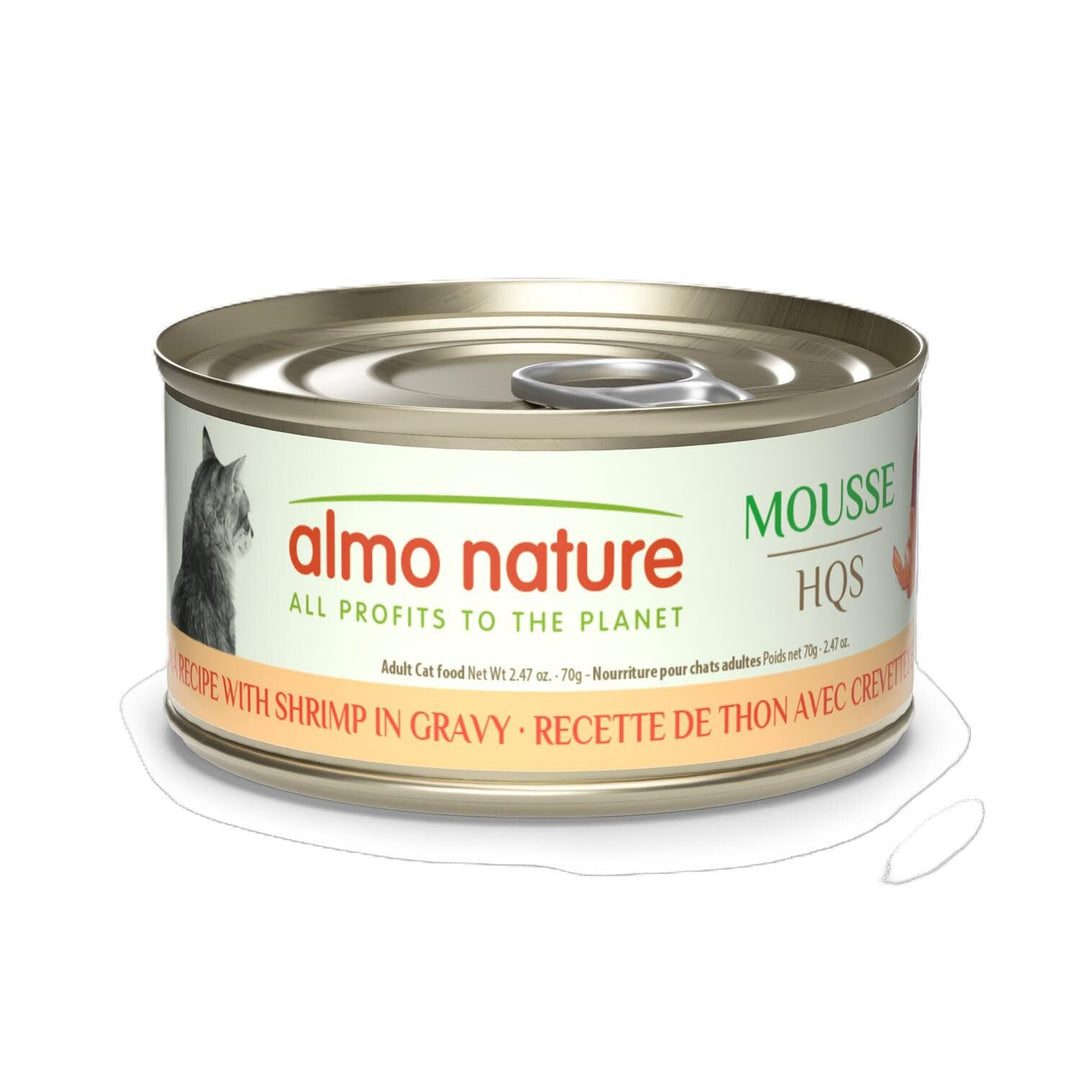 Almo Nature HQS Natural - Mousse au Thon et Crevettes en Sauce - Nourriture Humide pour Chats Adultes