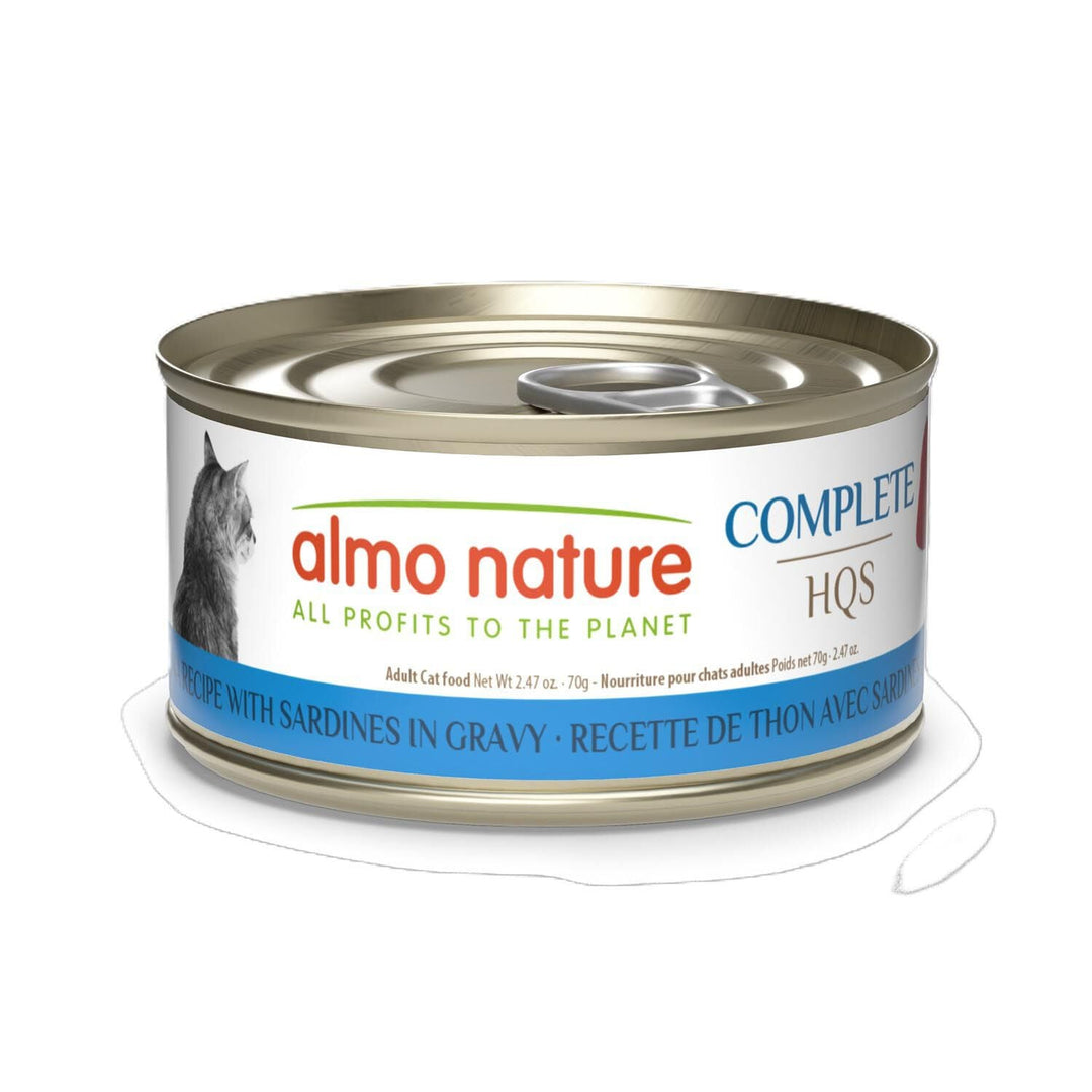 Almo Nature HQS Complete - Thon et Sardines en Sauce - Nourriture Humide pour Chats Adultes