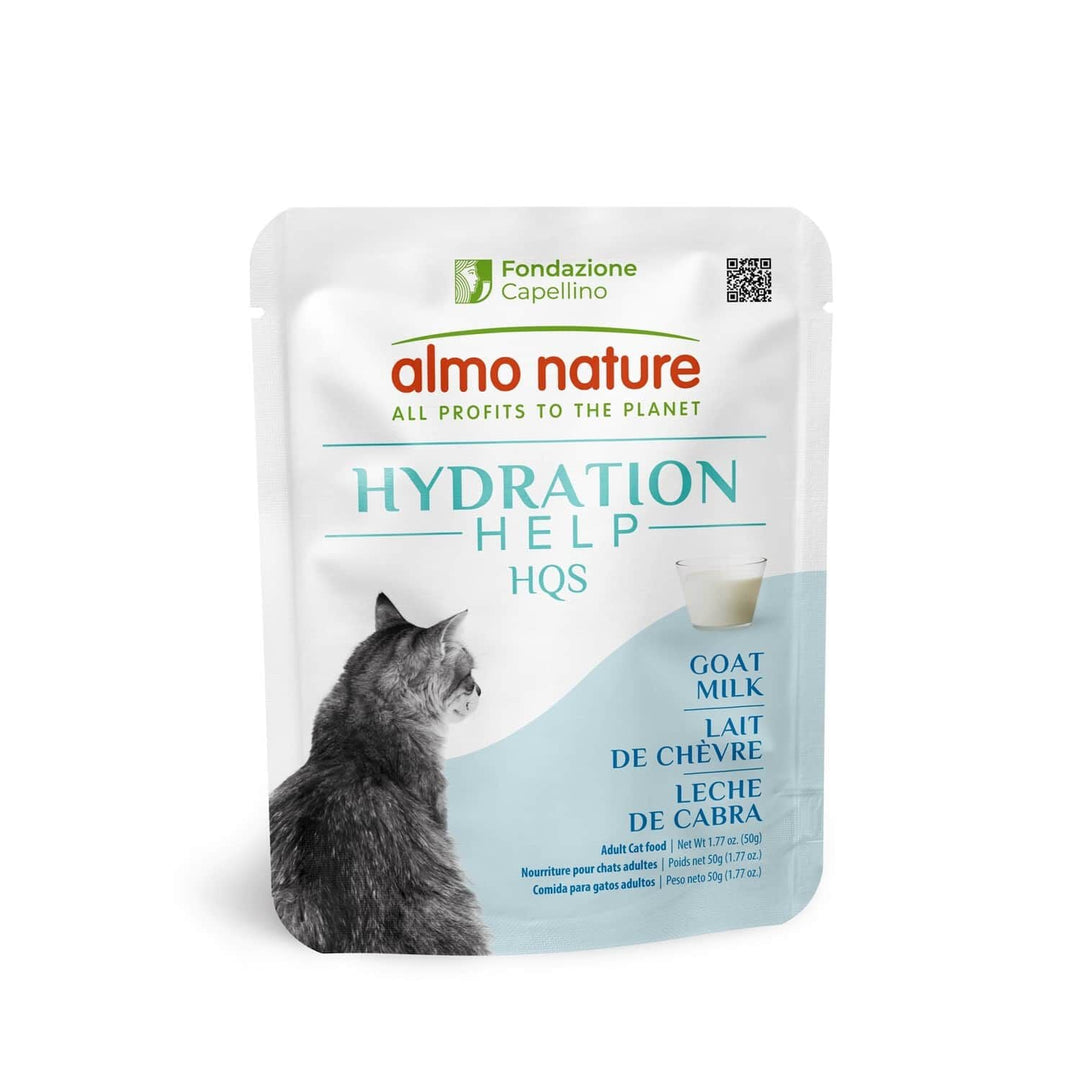 Almo Nature HQS Hydratation Help - Chat Lait de Chèvre - Nourriture Humide pour Chats en Pochette