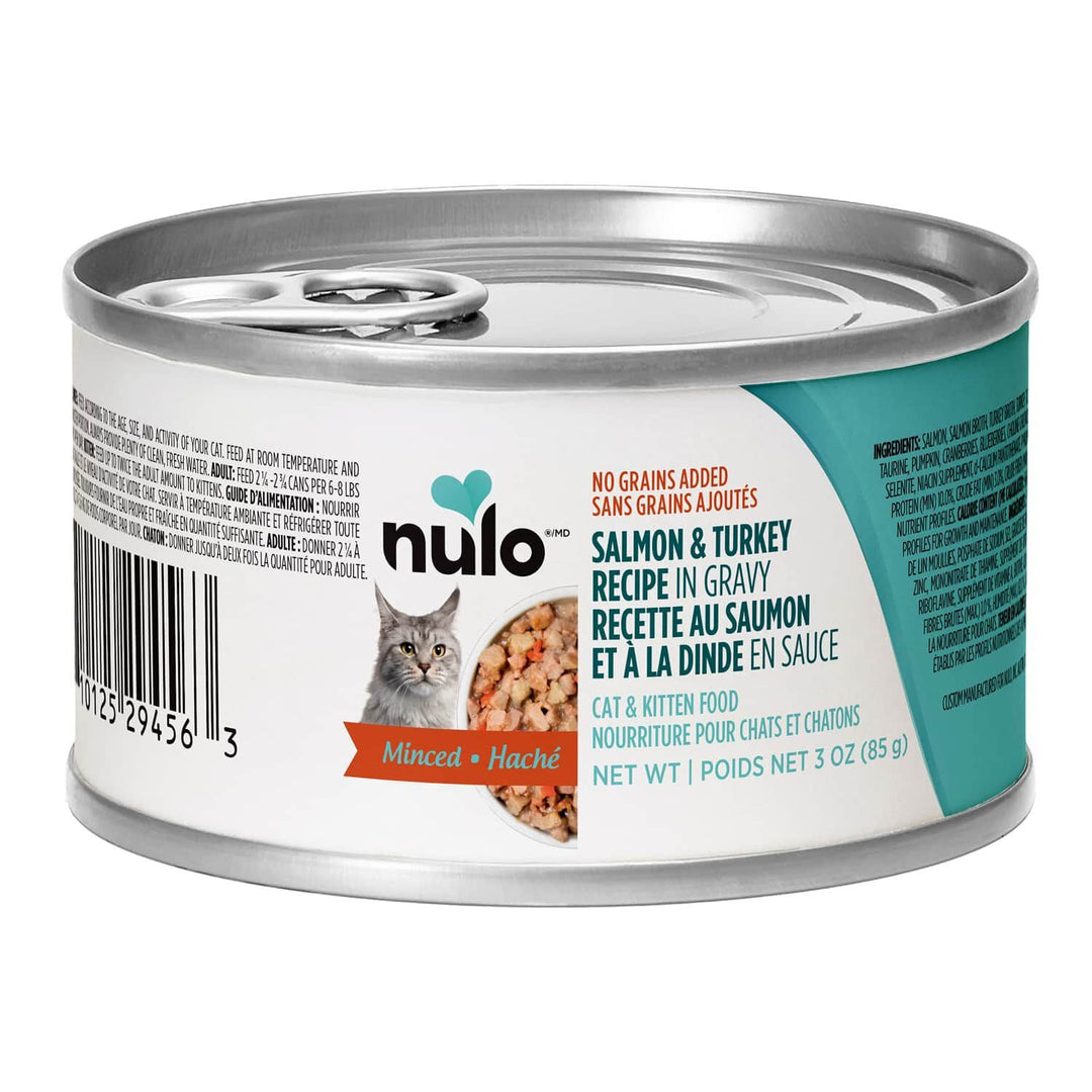 Nulo Freestyle - Chat & Chaton Saumon et Dinde Hachés en Sauce - Nourriture Humide Sans Grains pour Chats