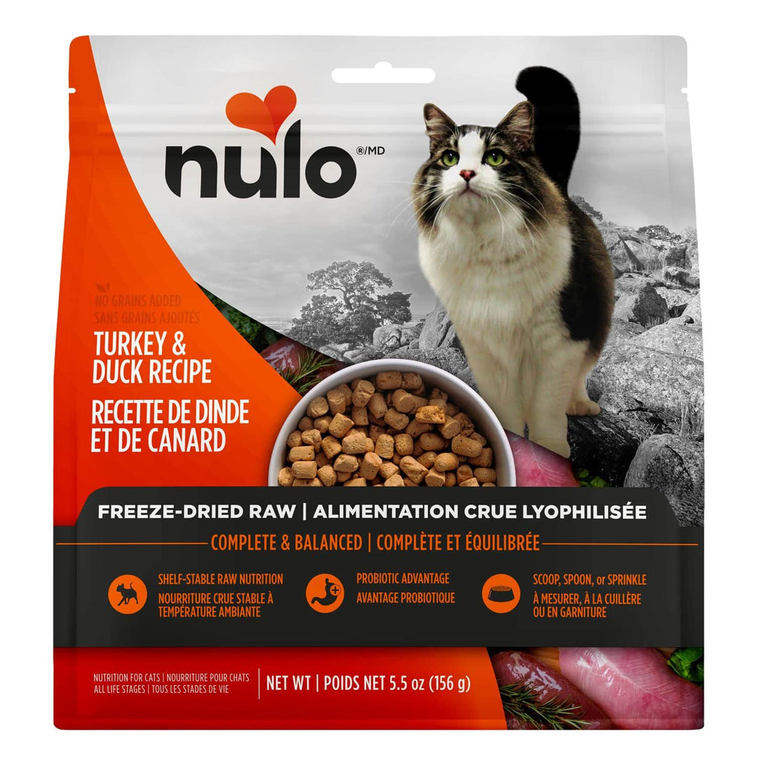 Nulo - Chat Dinde et Canard - Nourriture Sèche Lyophilisée Sans Grains pour Chats