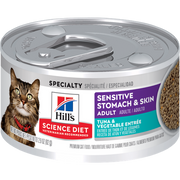 Hill's Science Diet - Chat Adulte Estomac et Peau Sensible Pâté de Thon et Légumes - Nourriture Humide pour Chats
