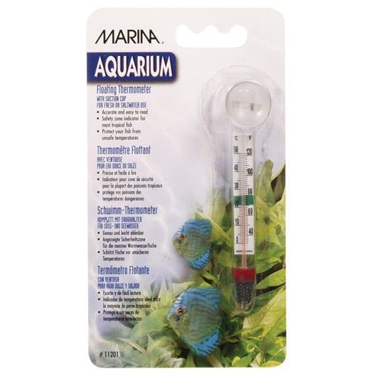 Marina - Thermomètre Flottant avec Ventouse - Thermomètre pour Aquariums