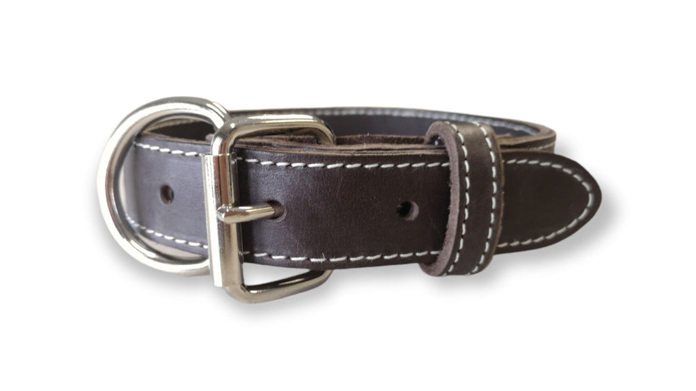 ARIZONA Collier Cuir Double 1x22" Brun