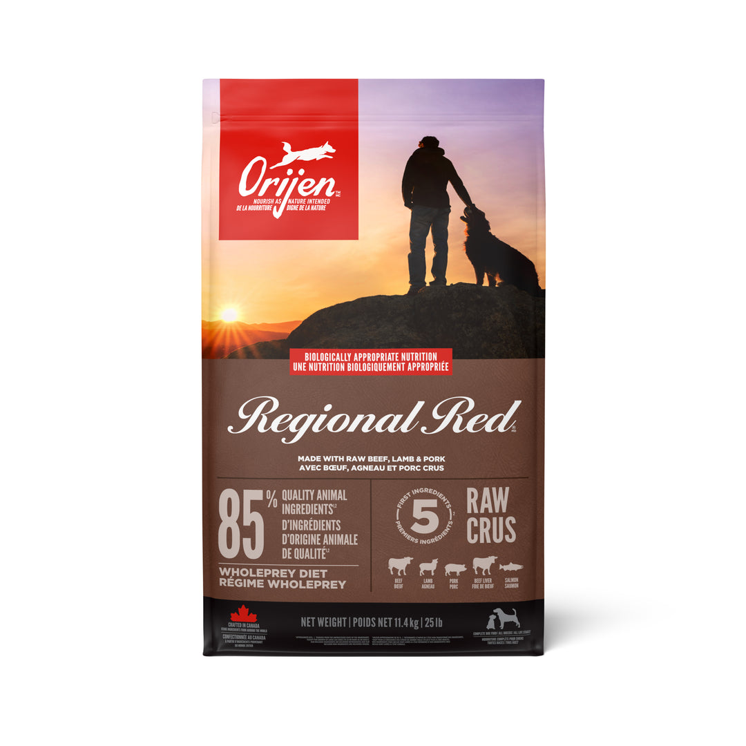 Orijen - Regional Red (Boeuf, Sanglier en Liberté, Agneau et Porc) - Nourriture Sèche Sans Grains pour Chiens